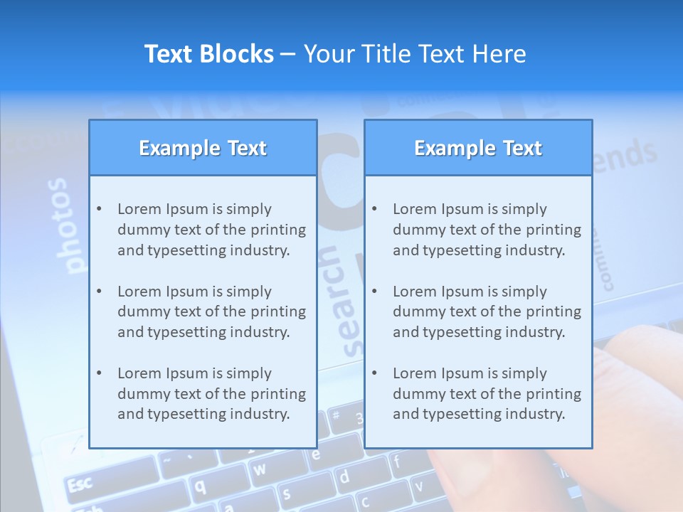 Press Blue Closeup PowerPoint Template
