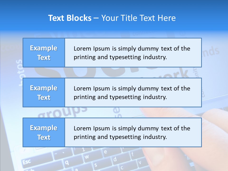 Press Blue Closeup PowerPoint Template