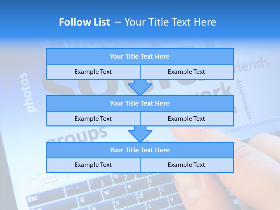 Press Blue Closeup PowerPoint Template