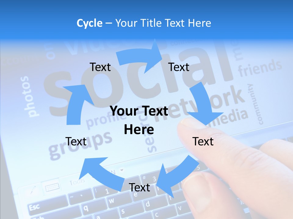 Press Blue Closeup PowerPoint Template