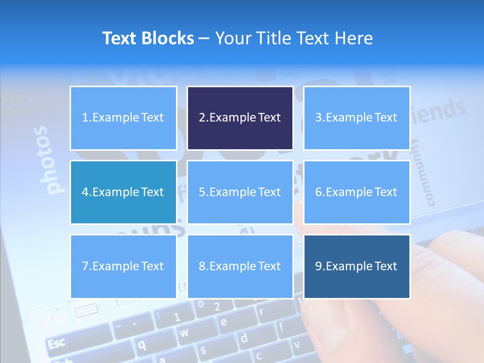 Press Blue Closeup PowerPoint Template