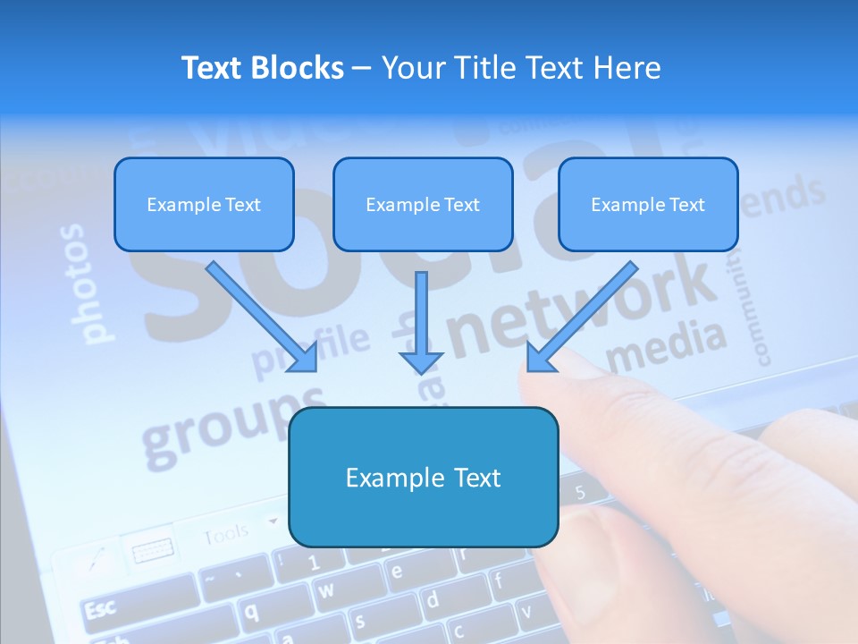 Press Blue Closeup PowerPoint Template