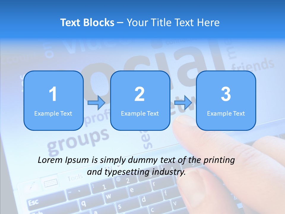 Press Blue Closeup PowerPoint Template