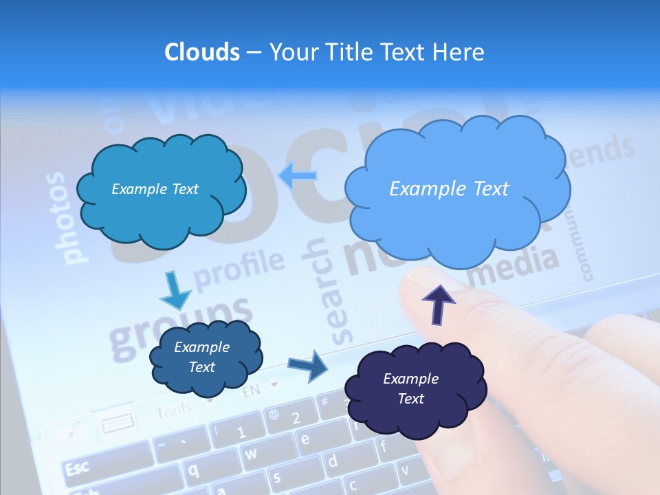 Press Blue Closeup PowerPoint Template