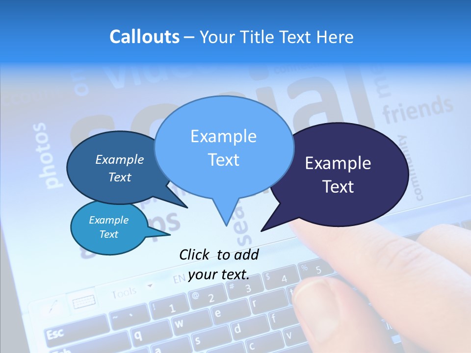 Press Blue Closeup PowerPoint Template