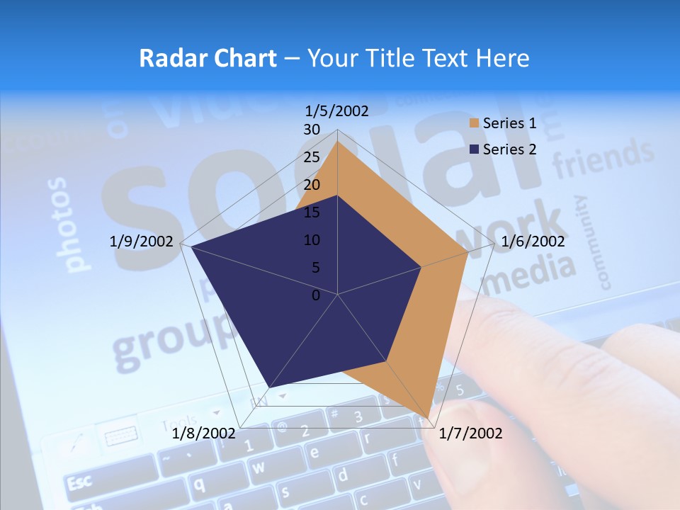 Press Blue Closeup PowerPoint Template