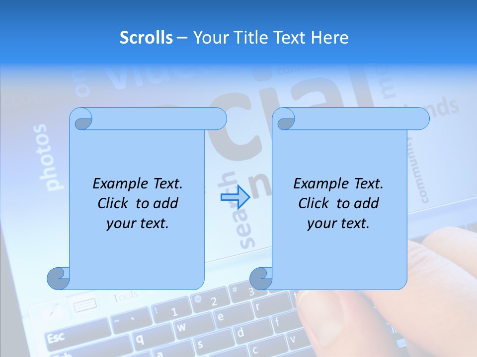 Press Blue Closeup PowerPoint Template