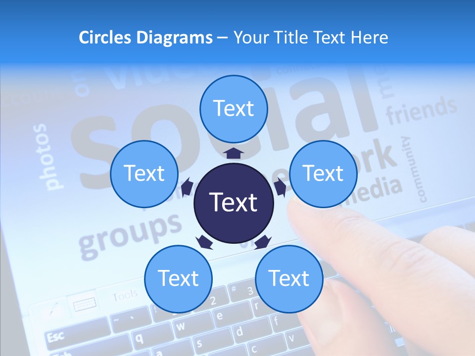 Press Blue Closeup PowerPoint Template