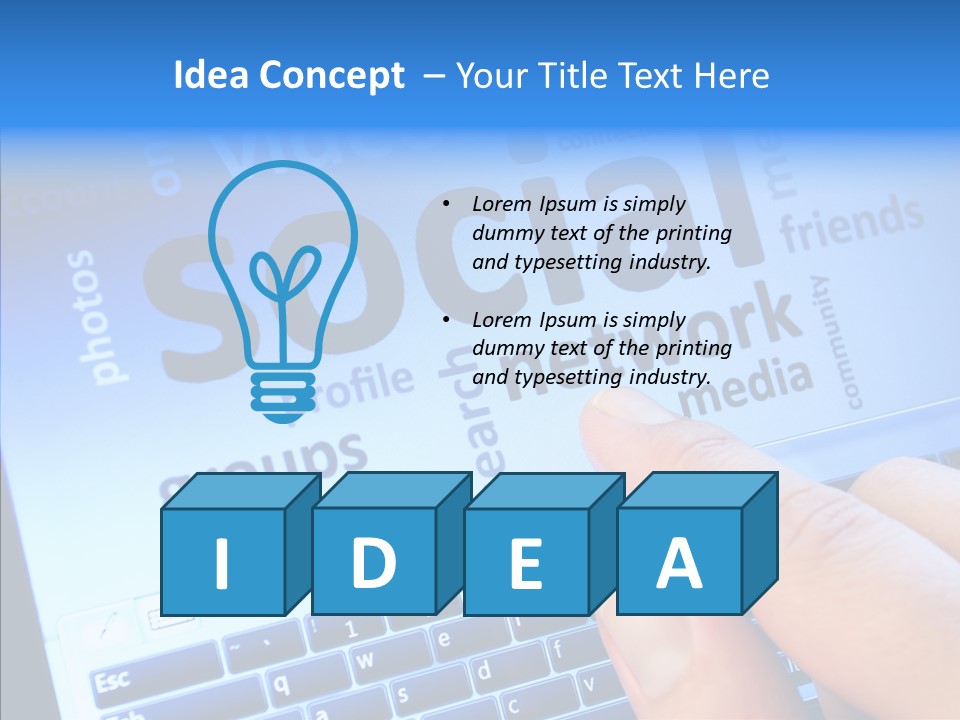 Press Blue Closeup PowerPoint Template