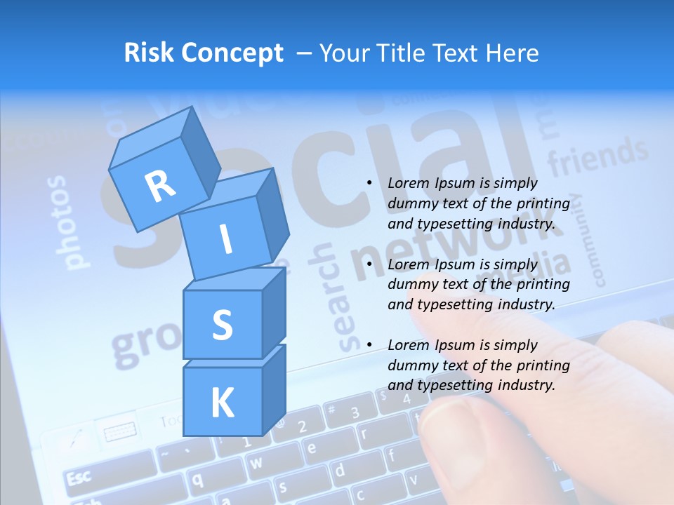 Press Blue Closeup PowerPoint Template