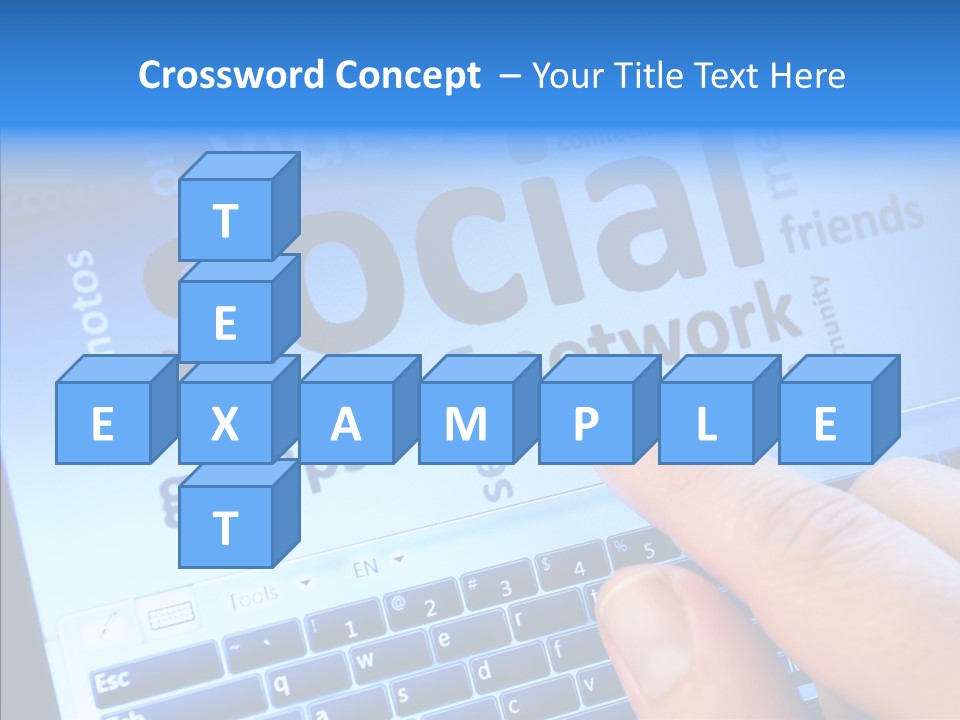Press Blue Closeup PowerPoint Template