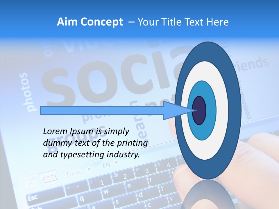 Press Blue Closeup PowerPoint Template