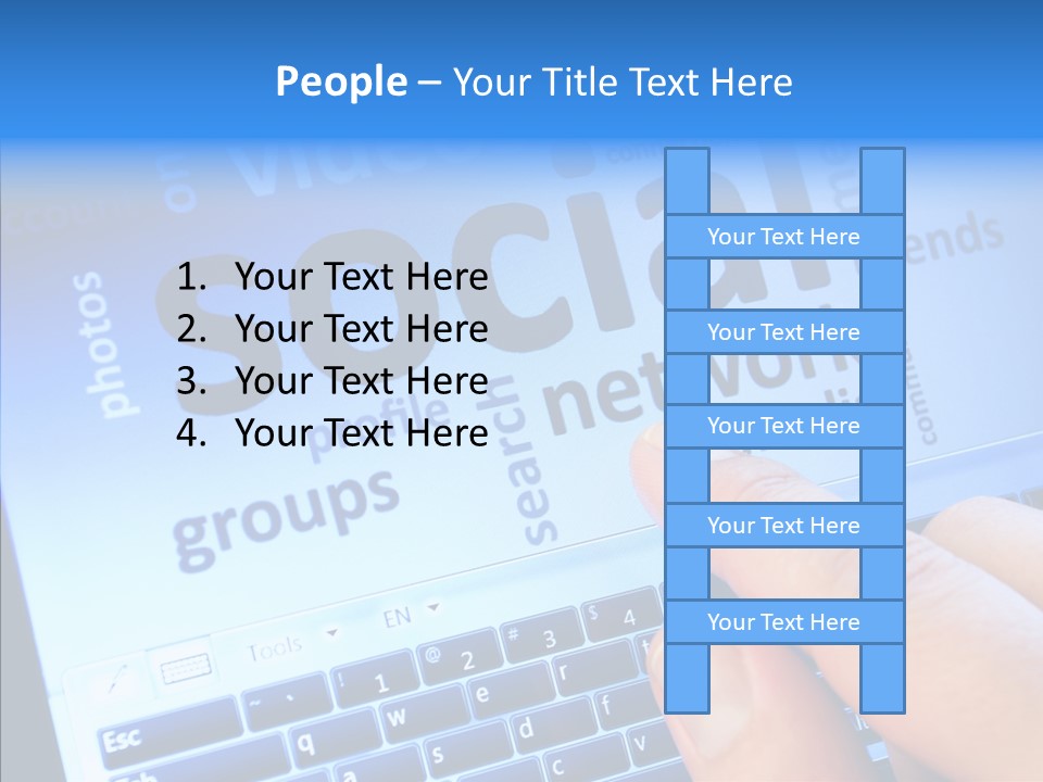 Press Blue Closeup PowerPoint Template