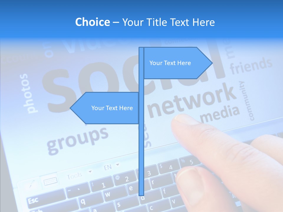 Press Blue Closeup PowerPoint Template
