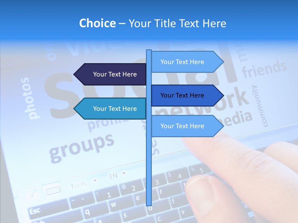 Press Blue Closeup PowerPoint Template