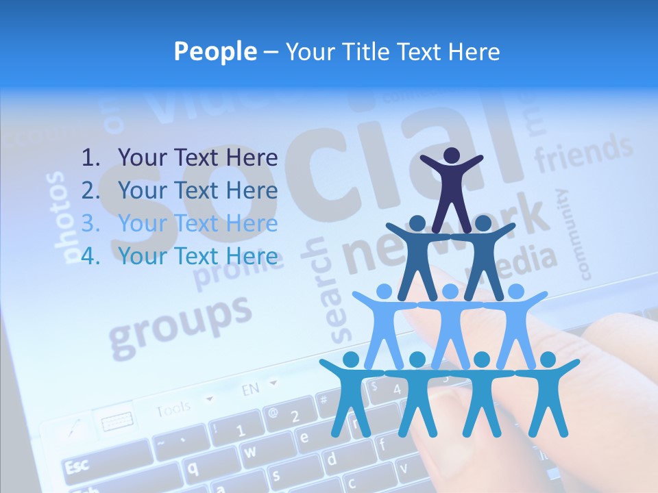 Press Blue Closeup PowerPoint Template