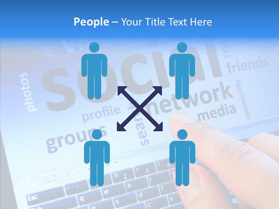 Press Blue Closeup PowerPoint Template