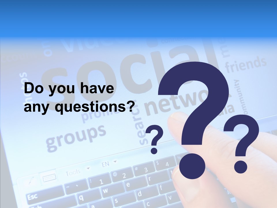 Press Blue Closeup PowerPoint Template