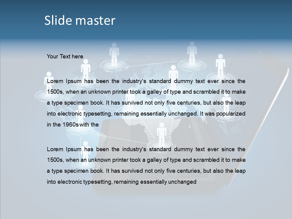 Laptop Wireless Pattern PowerPoint Template