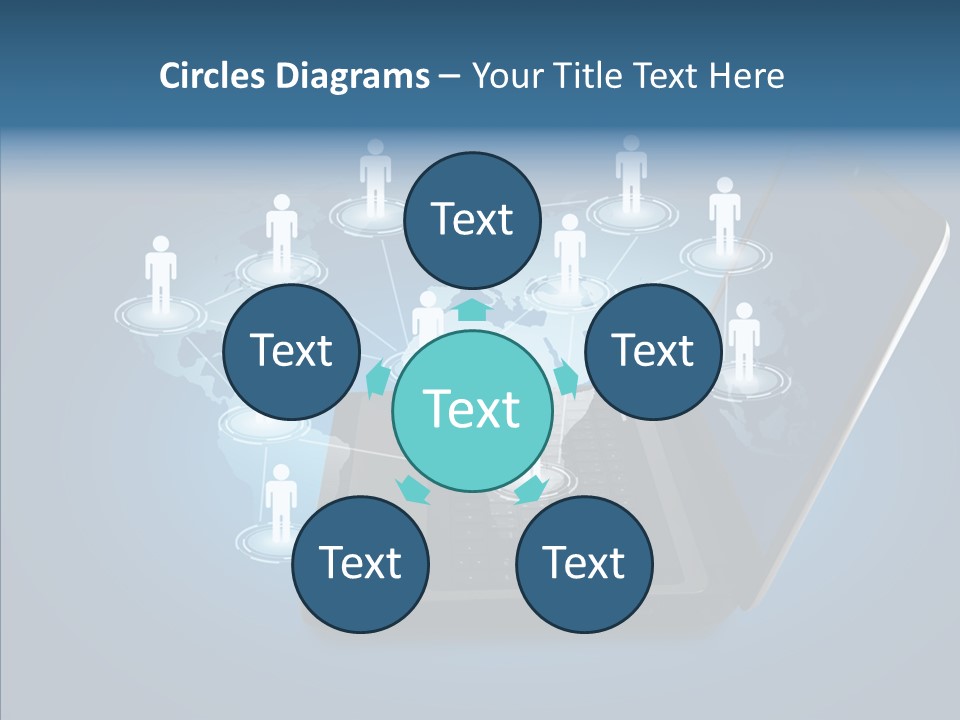 Laptop Wireless Pattern PowerPoint Template