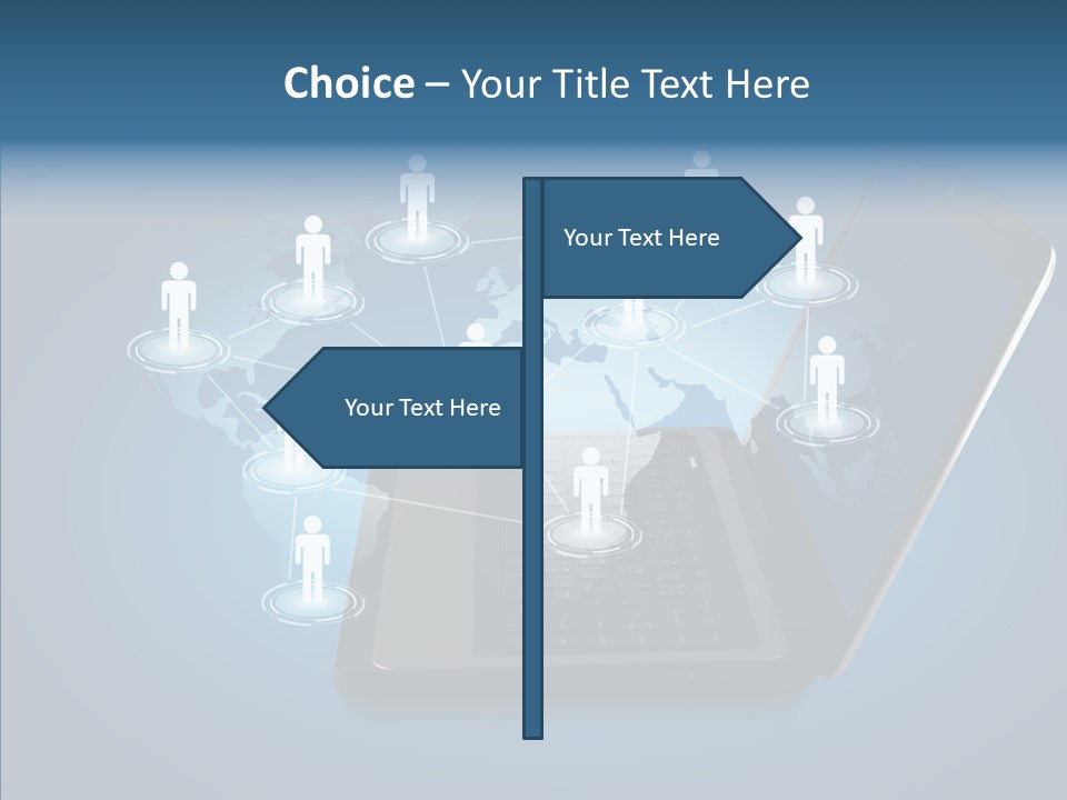 Laptop Wireless Pattern PowerPoint Template