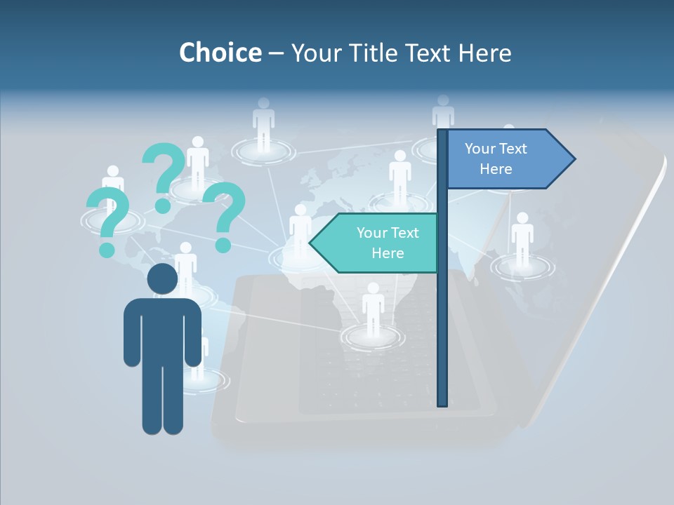 Laptop Wireless Pattern PowerPoint Template