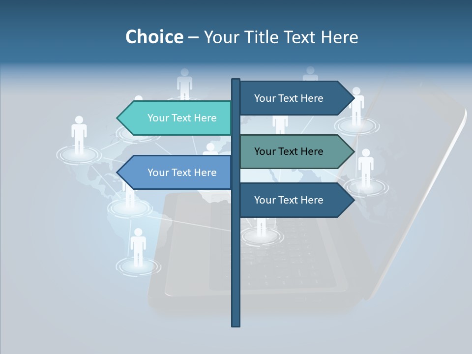 Laptop Wireless Pattern PowerPoint Template