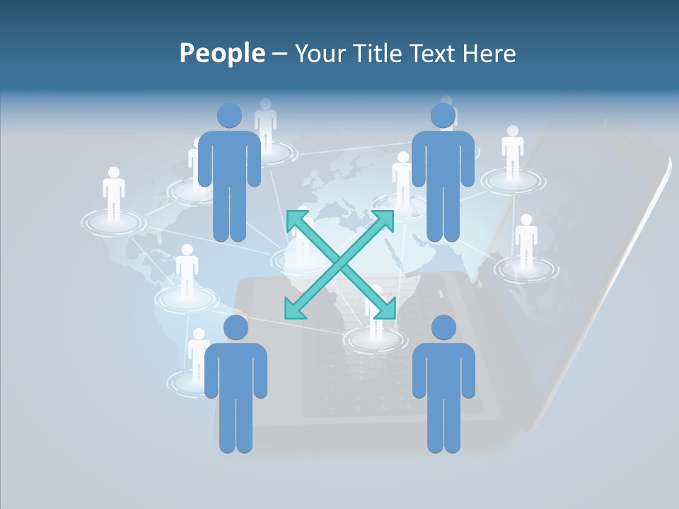 Laptop Wireless Pattern PowerPoint Template