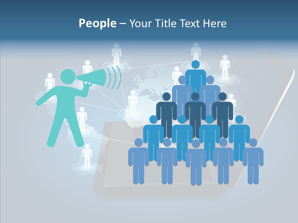 Laptop Wireless Pattern PowerPoint Template