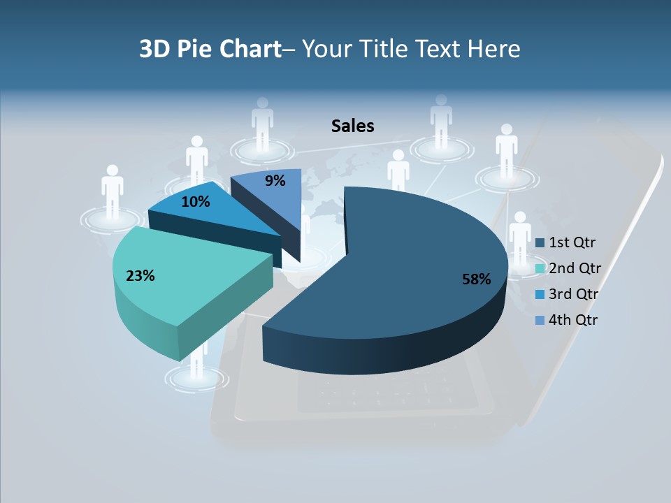 Laptop Wireless Pattern PowerPoint Template