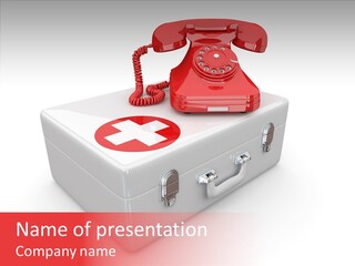 Hotline Red Symbol PowerPoint Template