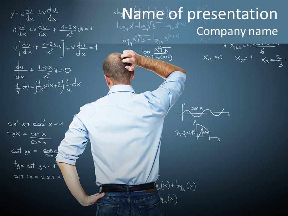 Work Standing Math PowerPoint Template