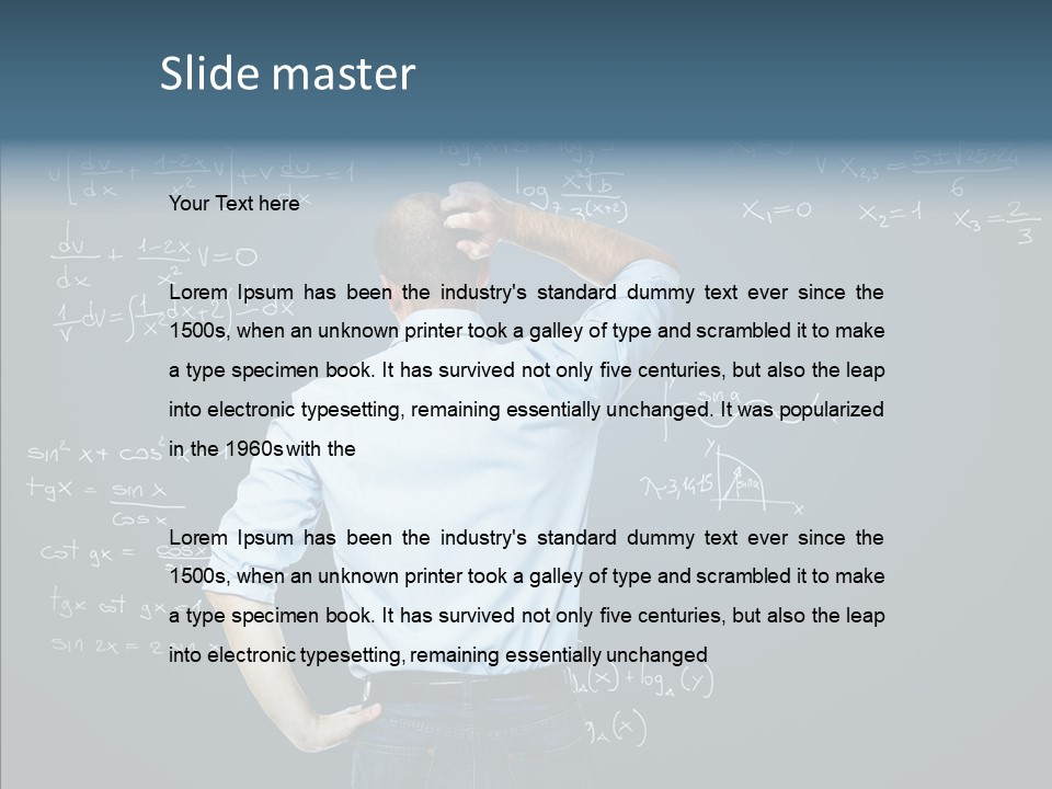 Work Standing Math PowerPoint Template