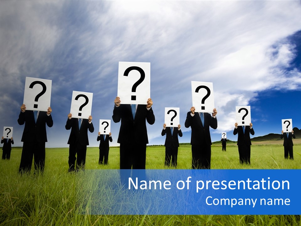 Stand Suit Grass PowerPoint Template