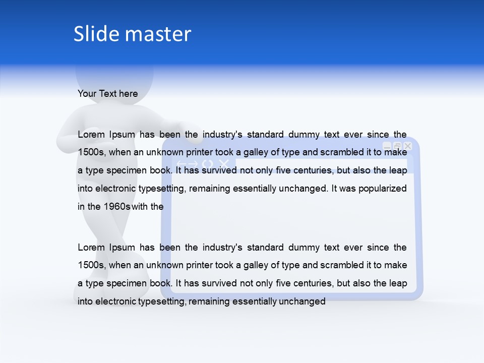 People Blue Character PowerPoint Template