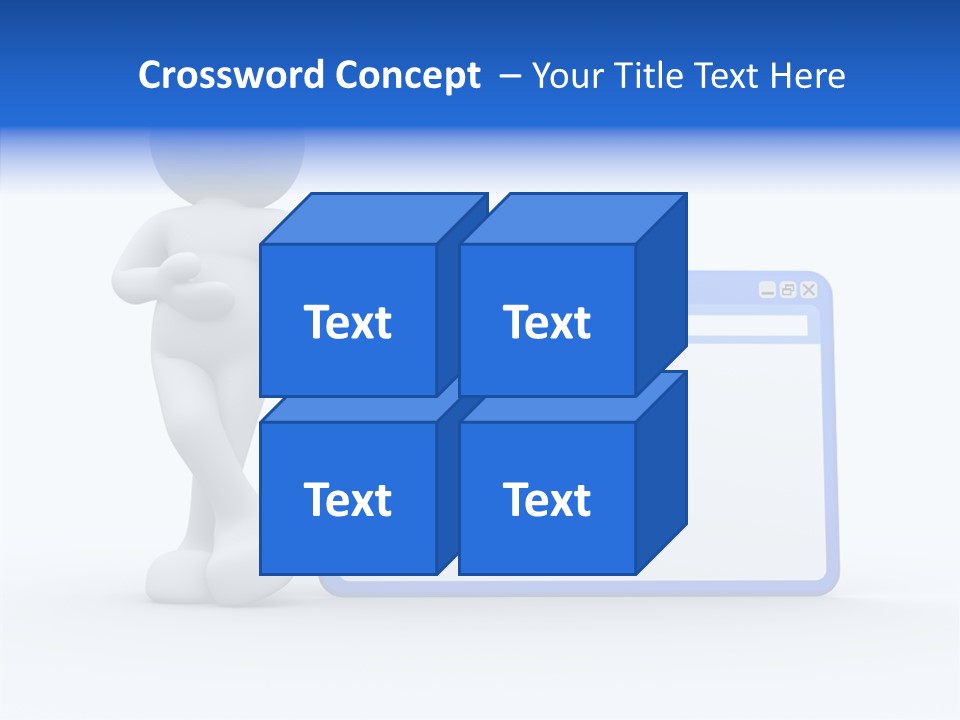 People Blue Character PowerPoint Template