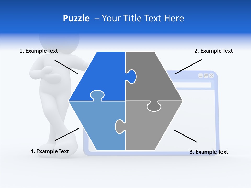 People Blue Character PowerPoint Template