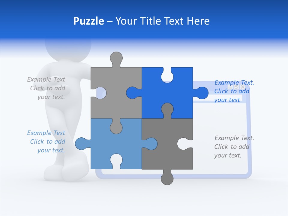 People Blue Character PowerPoint Template