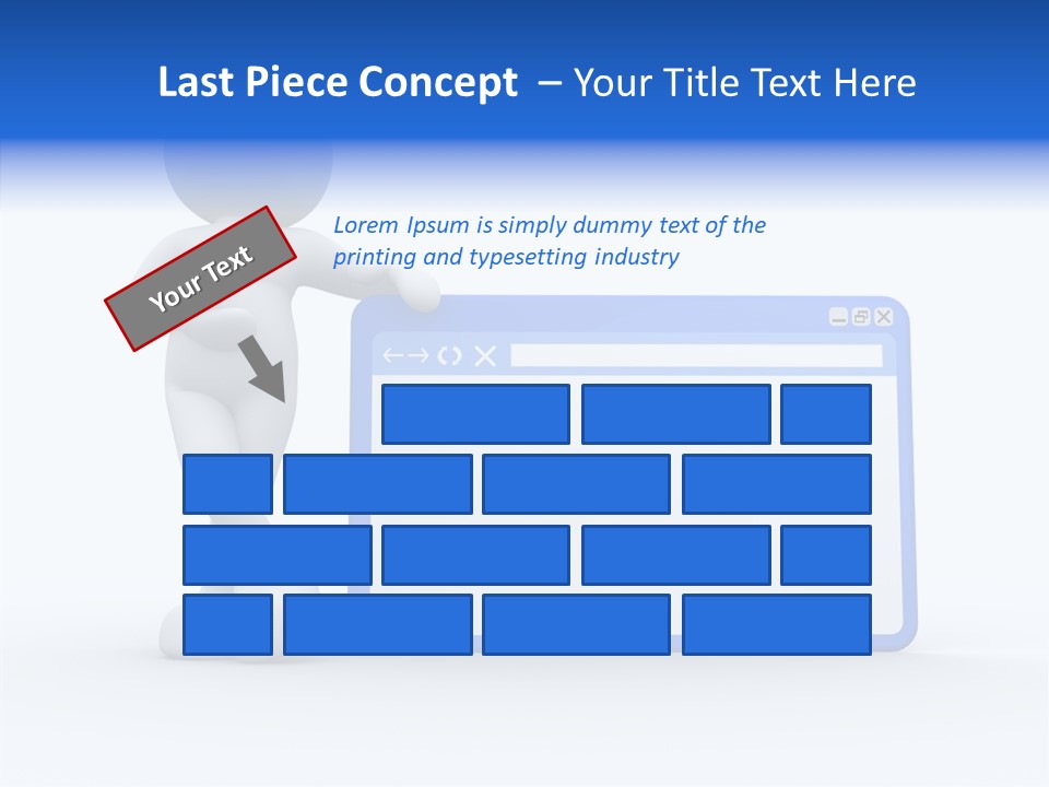 People Blue Character PowerPoint Template