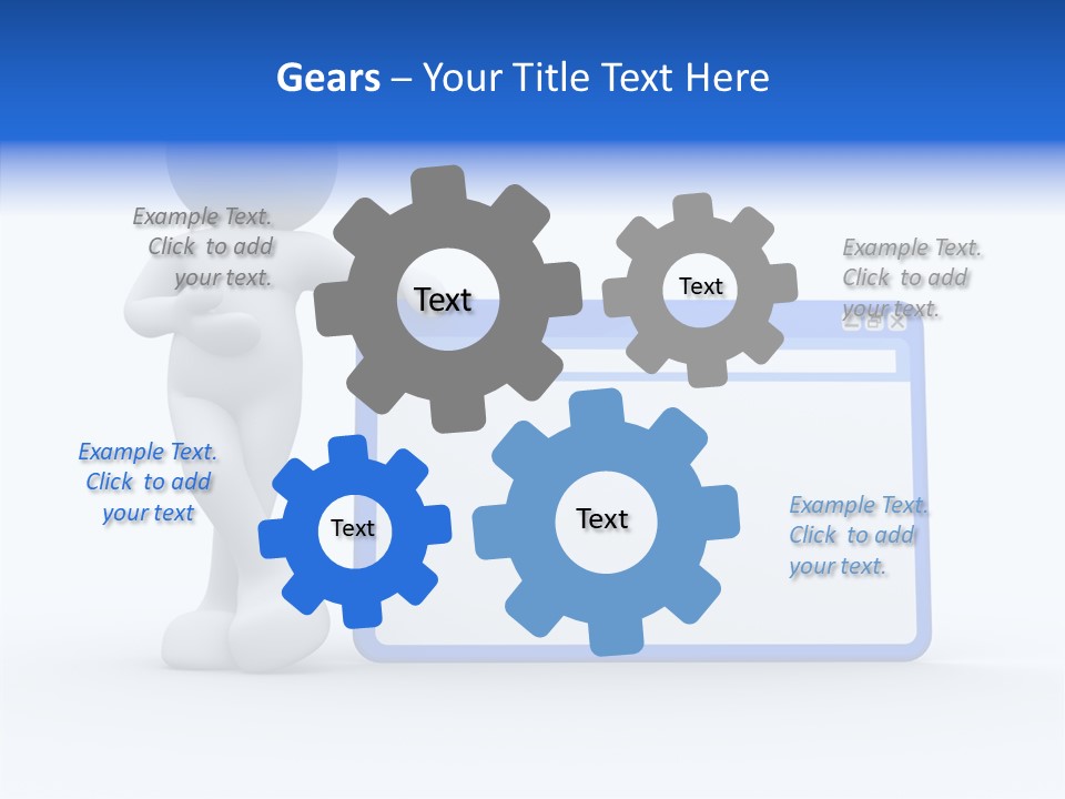 People Blue Character PowerPoint Template
