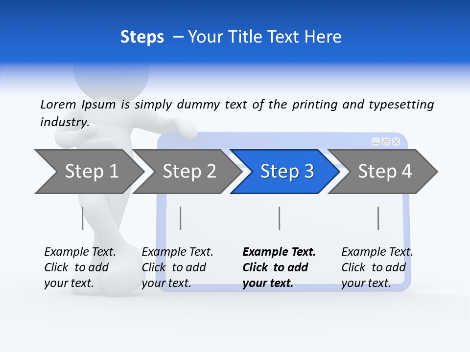 People Blue Character PowerPoint Template