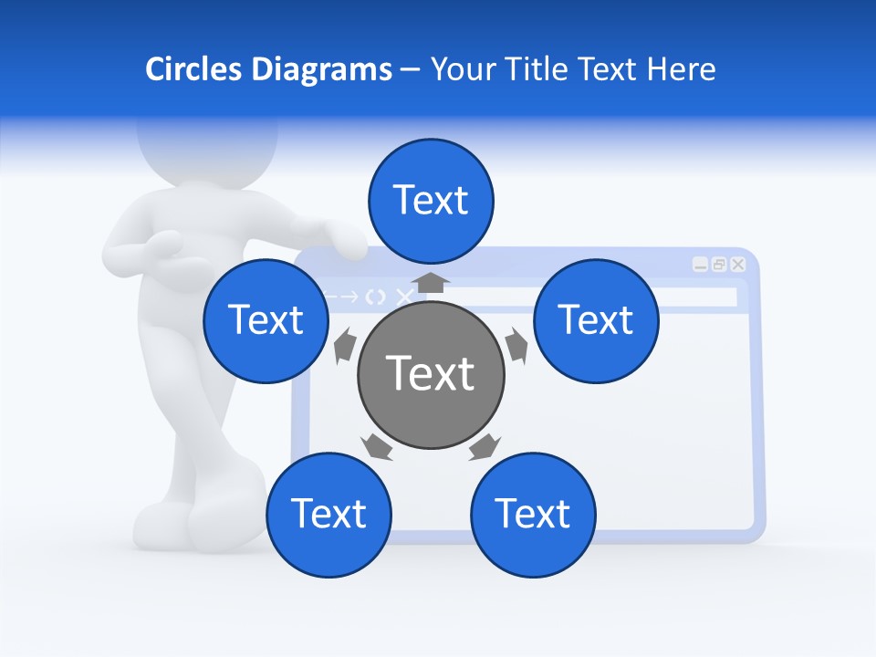 People Blue Character PowerPoint Template