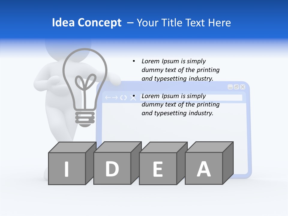 People Blue Character PowerPoint Template