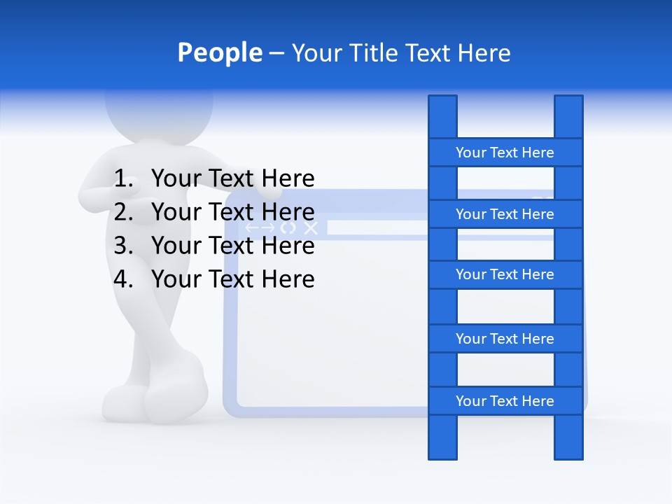 People Blue Character PowerPoint Template