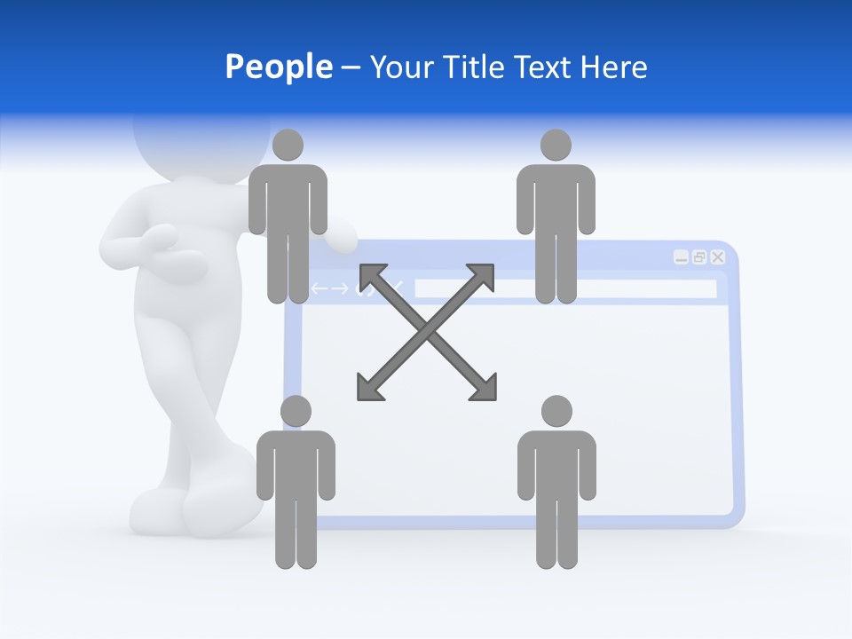 People Blue Character PowerPoint Template
