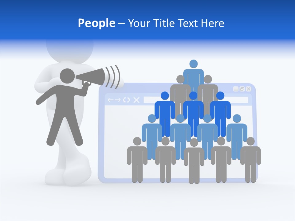 People Blue Character PowerPoint Template