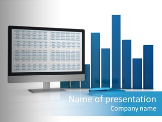 Connect Blue Graph PowerPoint Template