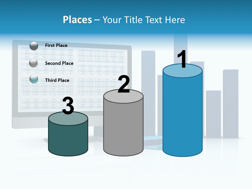 Connect Blue Graph PowerPoint Template