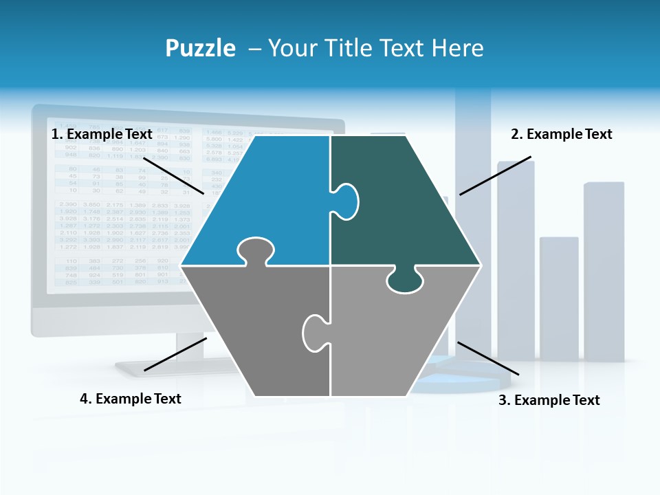 Connect Blue Graph PowerPoint Template