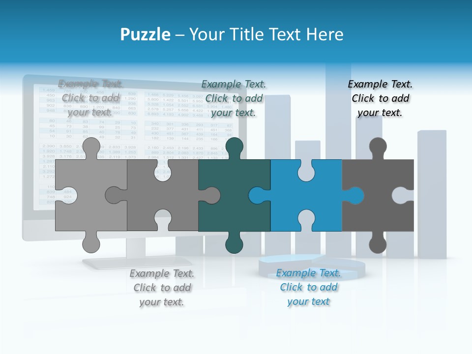Connect Blue Graph PowerPoint Template